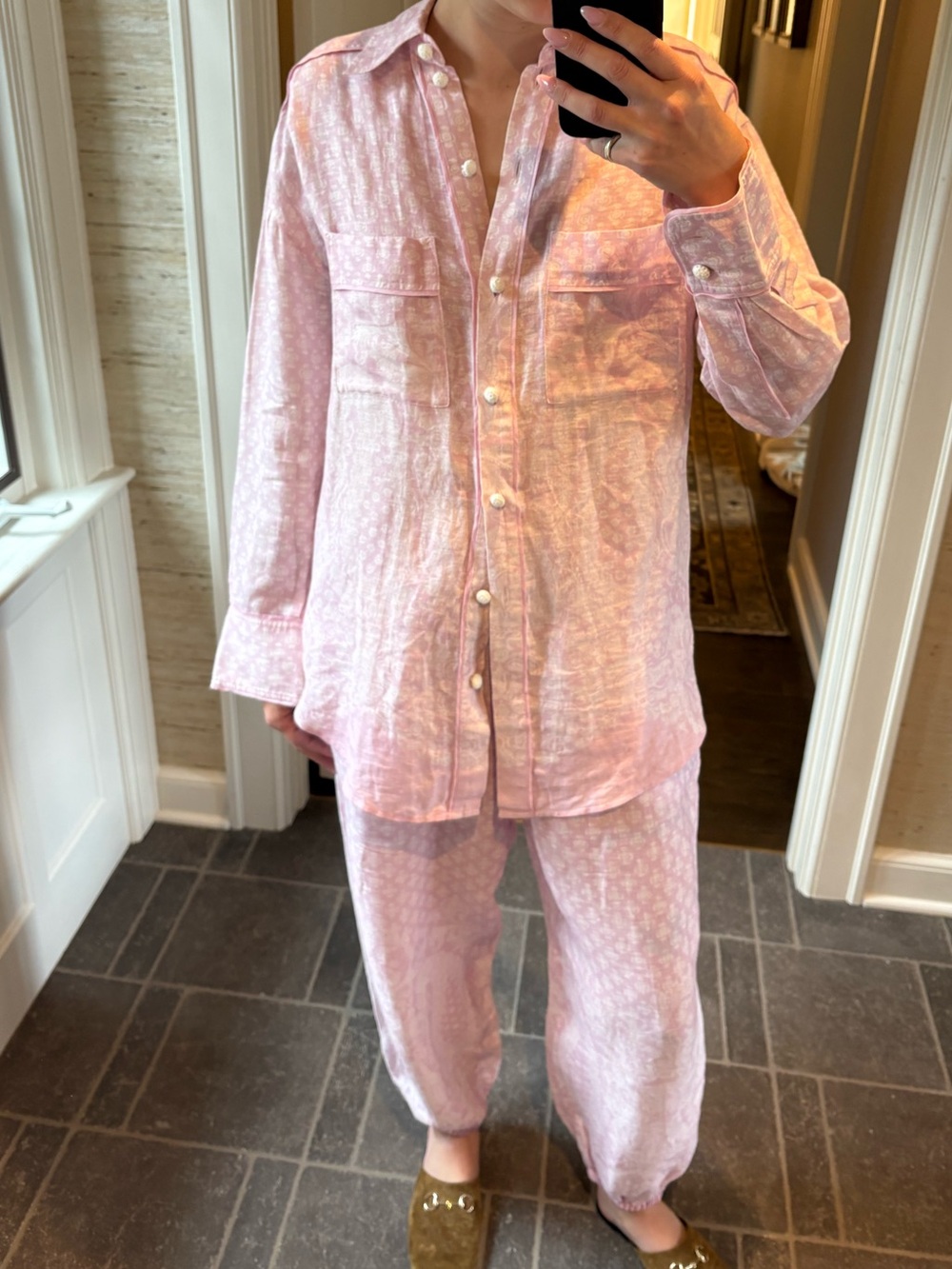 Zimmermann Pink Printed Pajama Set